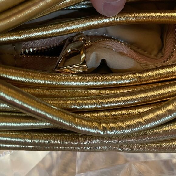 Gold Knotted Circular Womens Handbag Gorgeous Gold - Picture 9 of 13